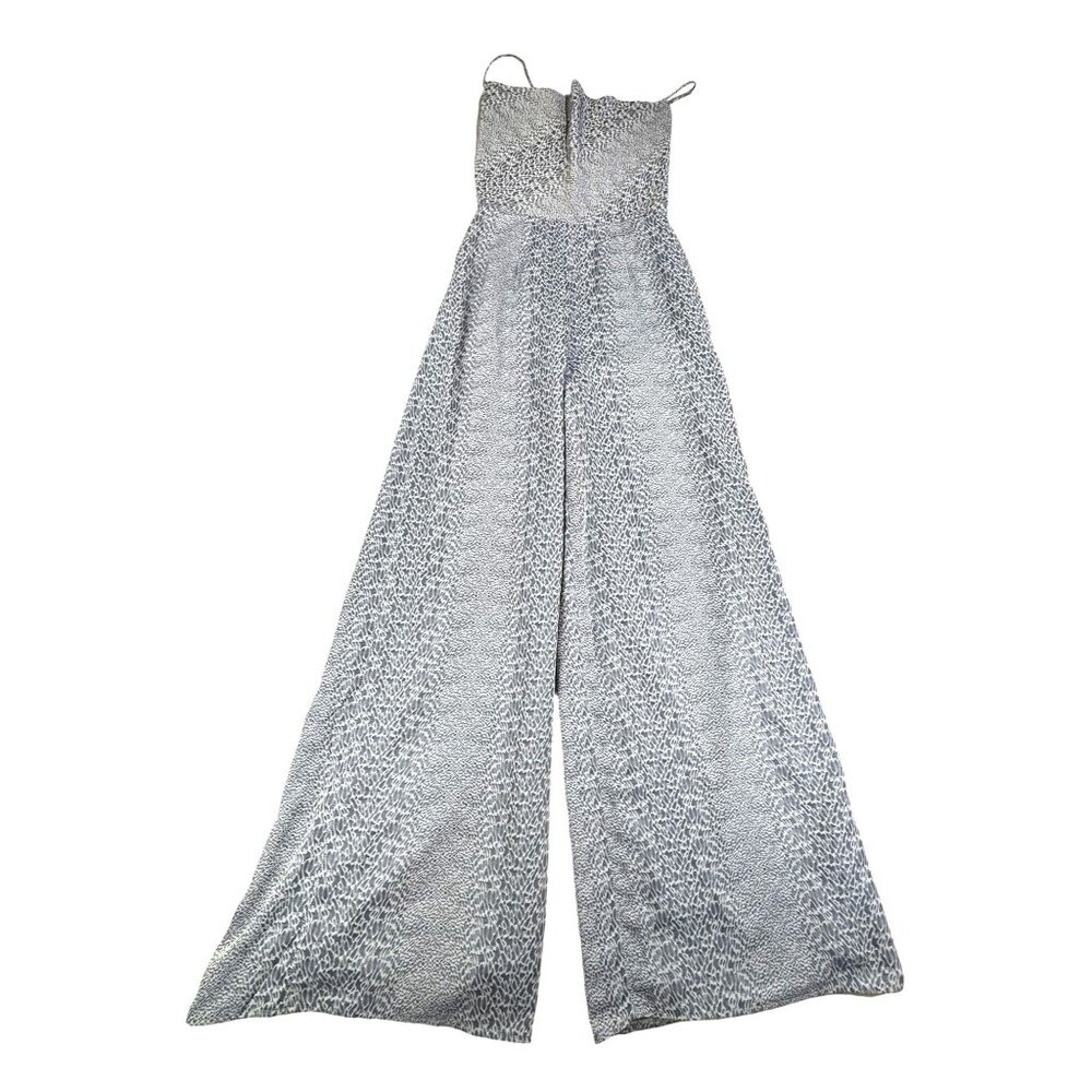 Finders Keepers Catalina Sleeveless Cowl Neck Wide Leg Navy Grey Jumpsuit Size 4